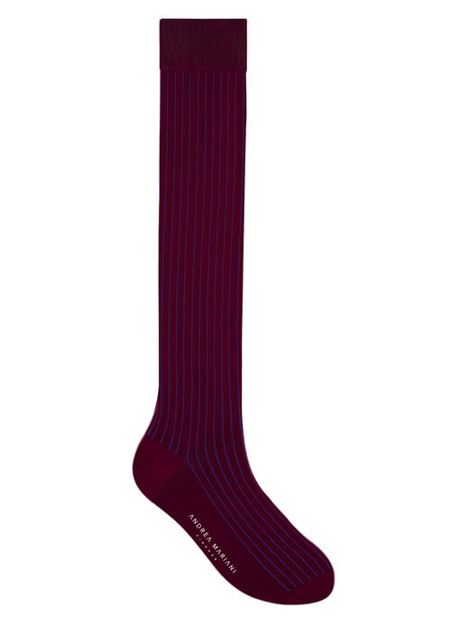 calzini-lunghi-a-righe-multistripe-bordeaux--royal